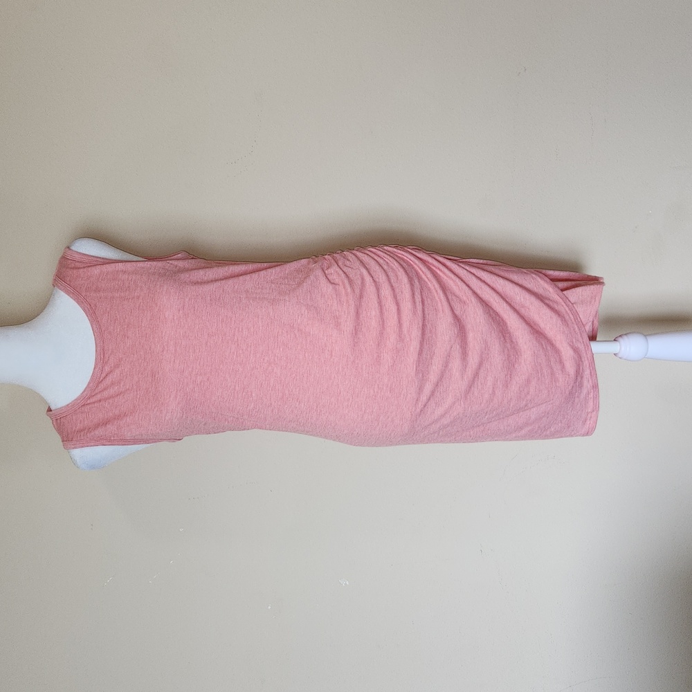 Pink Ruched Bodycon Sleeveless Dress, Size Small